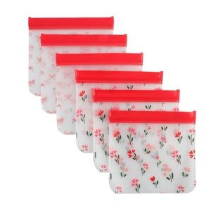 Cook nwt With Color 6pk Reusable Treat Bags with Bow and Flower Prints